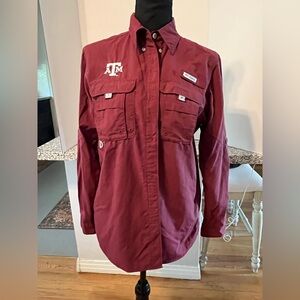 Columbia Texas A&M Maroon Long Sleeve Shirt with Logo Women’s Size XL